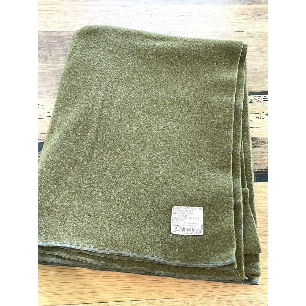 Genuine Vintage 1951 Original Military Issue 100% Wool Blanket